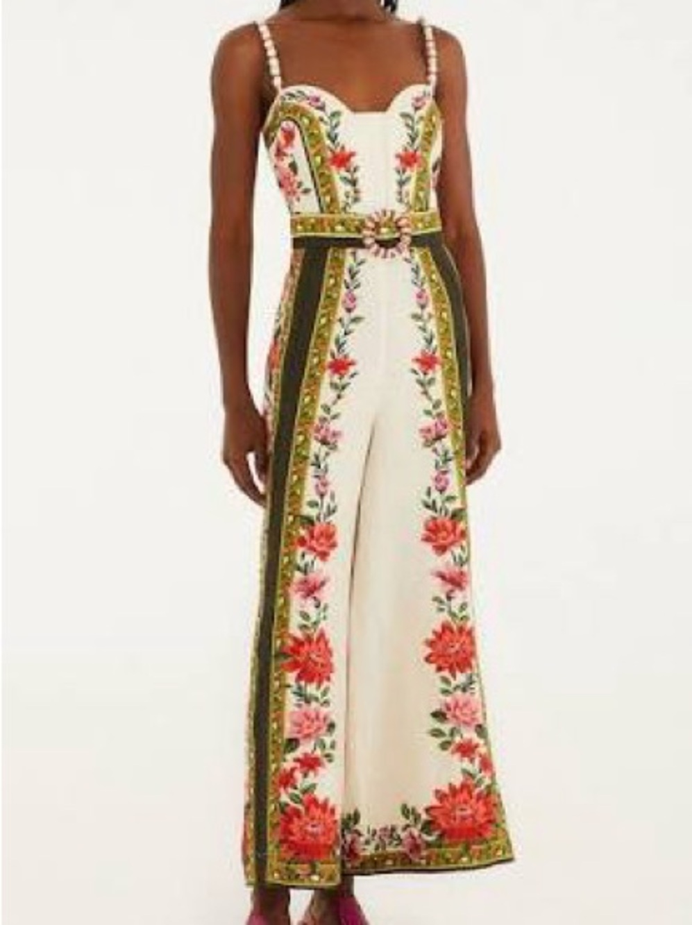 FARM Rio Sand Wonder Rio belted Linen Jumpsuit - XL - NWT